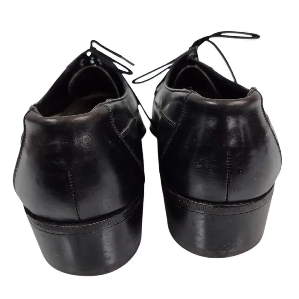 Mens Vtg The Florsheim Dress Shoes Black leather 9B Leather SOles